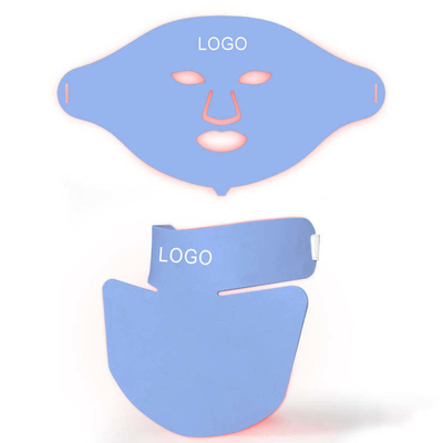 Mua Da 7 màu Bảng điều khiển ánh sáng đỏ Mặt nạ trị liệu Photon Mặt cổ Silicone 470nm sản xuất trực tuyến