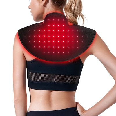 Bàn đệm trị liệu ánh sáng đỏ không dây để giảm đau vai, Massage rung có thể đeo gần hồng ngoại ánh sáng bọc cho cơ thể, 660nm & 850nm linh hoạt ánh sáng mũ cho cơ bắp lưng phía trên thư giãn