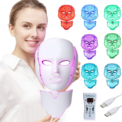 7 Led Light Face Mask Liệu pháp Chăm sóc da Ánh sáng xanh & Đỏ cho mặt nạ Photon trị mụn
